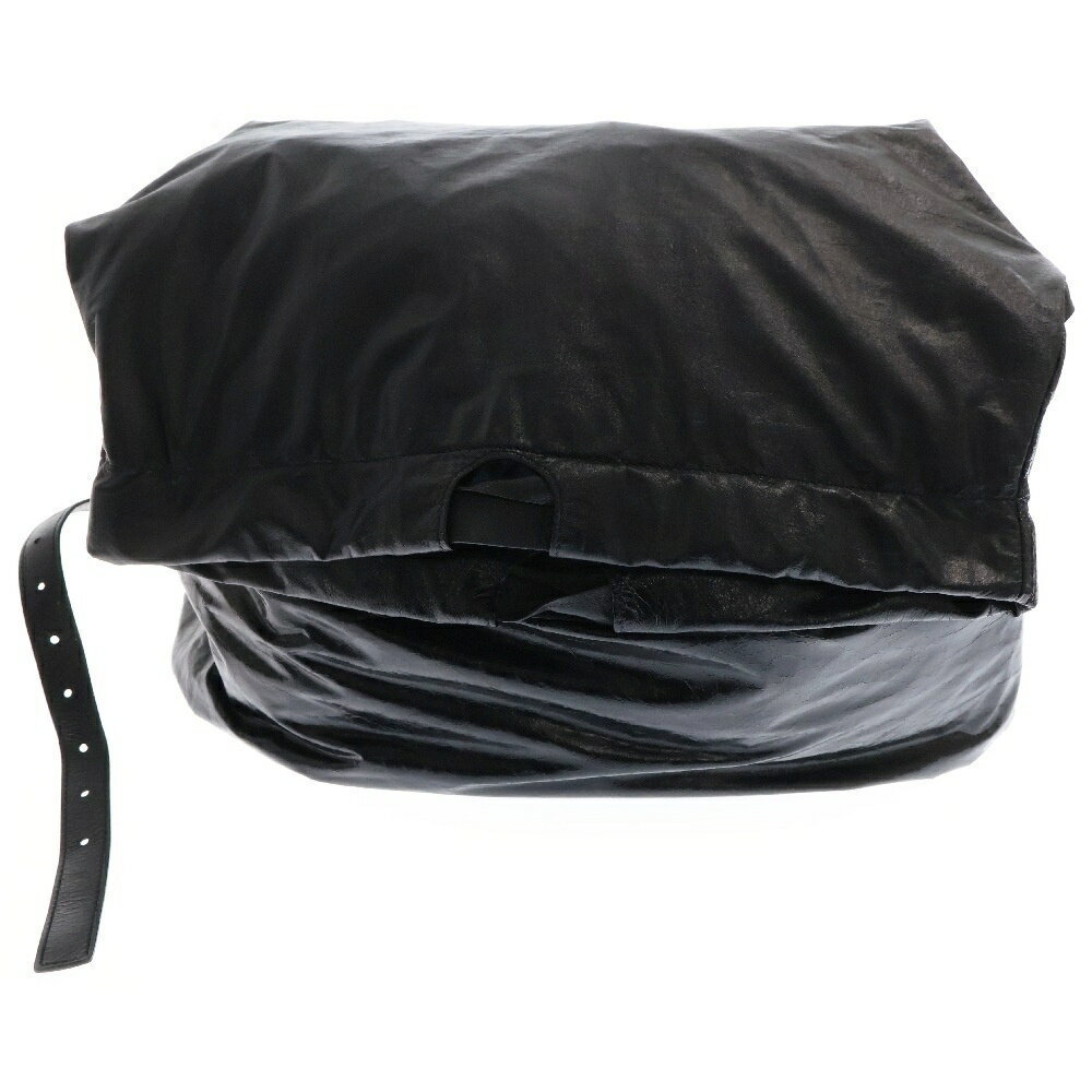 Balenciaga TRASH BAG Leather Shoulder Bag Black